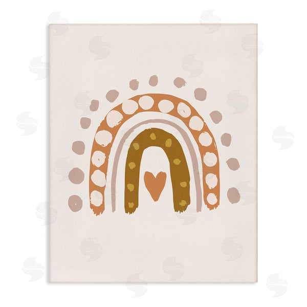 stupell industries Caroline Alfreds | Dotted Bohemian Rainbow Heart Symbol Kid's Art Wall Art