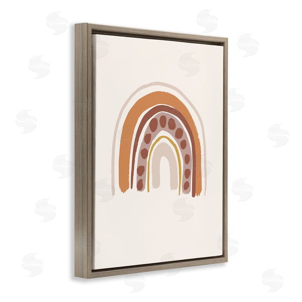 Stupell Industries Caroline Alfreds | Dotted Rainbow Striped Doodle Natural Earth Palette Wall Art