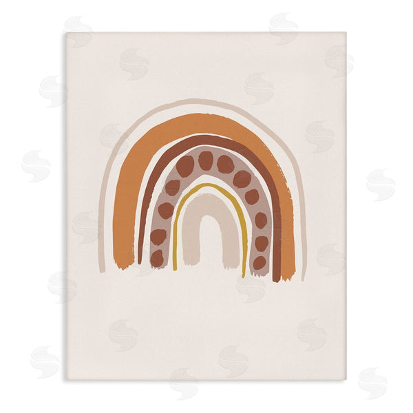 stupell industries Caroline Alfreds | Dotted Rainbow Striped Doodle Natural Earth Palette Wall Art