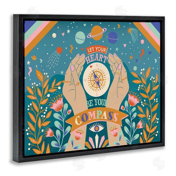 Stupell Industries Caroline Alfreds | Heart Be Your Compass Phrase Boho Chic Constellations
