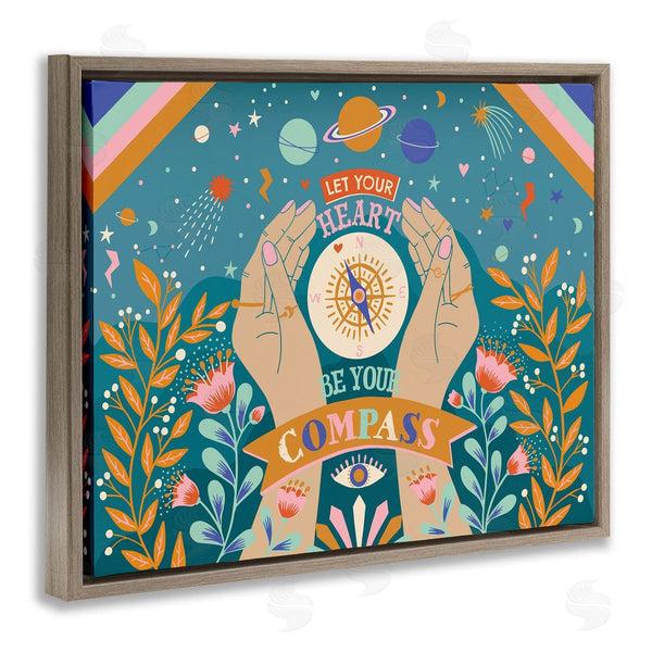 Stupell Industries Caroline Alfreds | Heart Be Your Compass Phrase Boho Chic Constellations