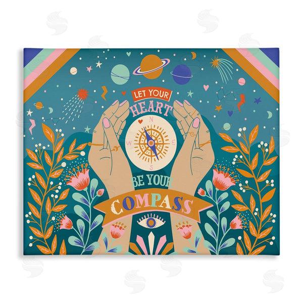 stupell industries Caroline Alfreds | Heart Be Your Compass Phrase Boho Chic Constellations