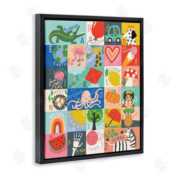 Stupell Industries Caroline Alfreds | Kid's Alphabet Blocked Illustrations Wall Art