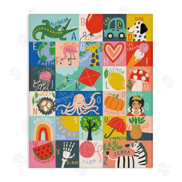stupell industries Caroline Alfreds | Kid's Alphabet Blocked Illustrations Wall Art