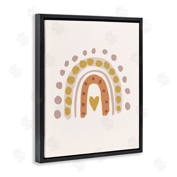 Stupell Industries Caroline Alfreds | Polka Dot Droplet Rainbow Pink Heart Shape Wall Art