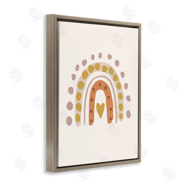 Stupell Industries Caroline Alfreds | Polka Dot Droplet Rainbow Pink Heart Shape Wall Art