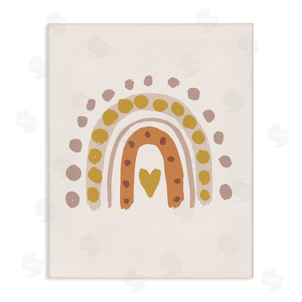 stupell industries Caroline Alfreds | Polka Dot Droplet Rainbow Pink Heart Shape Wall Art