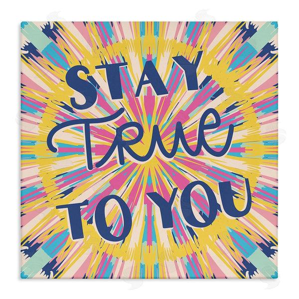 stupell industries Caroline Alfreds | Stay True To You Bold Motivational Tie Dye Pattern Wall Art
