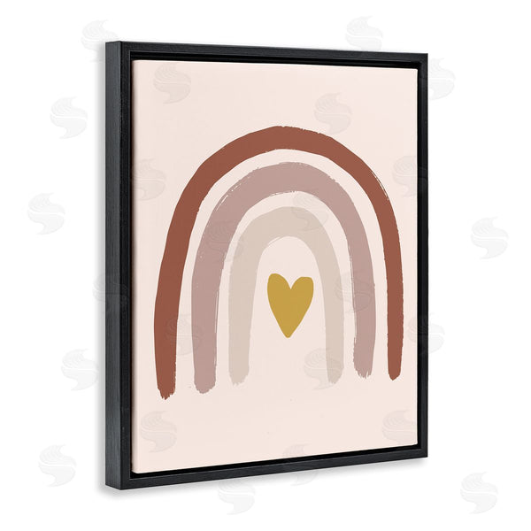 Stupell Industries Caroline Alfreds | Terracotta Rainbow Doodle Heart Shaped Symbol Wall Art