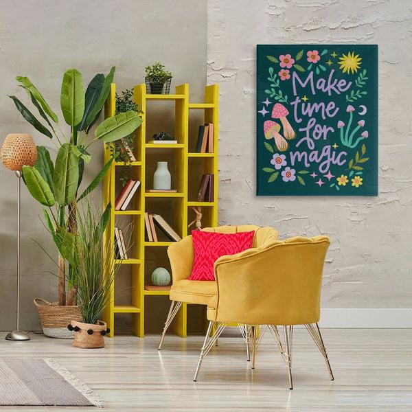 Stupell Industries Caroline Alfreds | Time For Magic With Florals Wall Art
