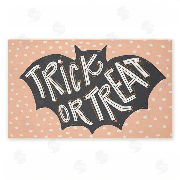 stupell industries Caroline Alfreds | Trick Or Treat Polka Dot Bat Non-Woven Door Mat