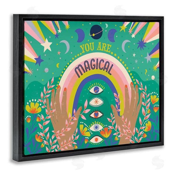 Stupell Industries Caroline Alfreds | You Are Magical Phrase Rainbow Under Constellations