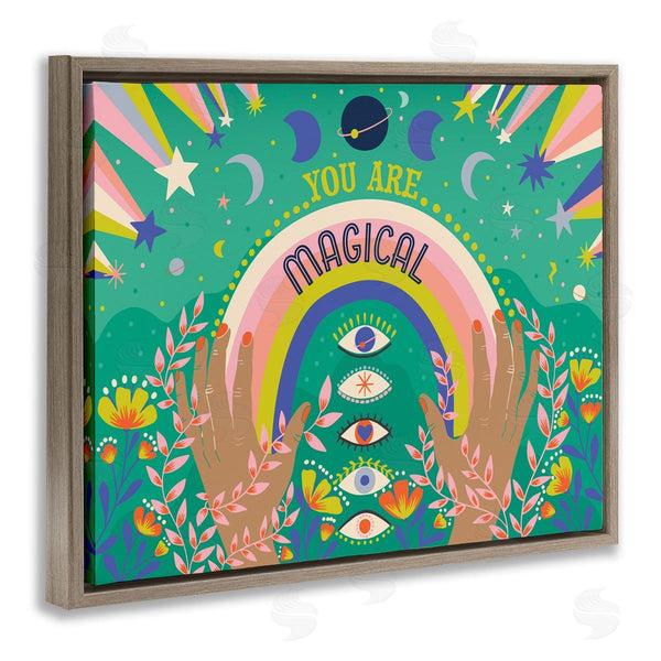 Stupell Industries Caroline Alfreds | You Are Magical Phrase Rainbow Under Constellations