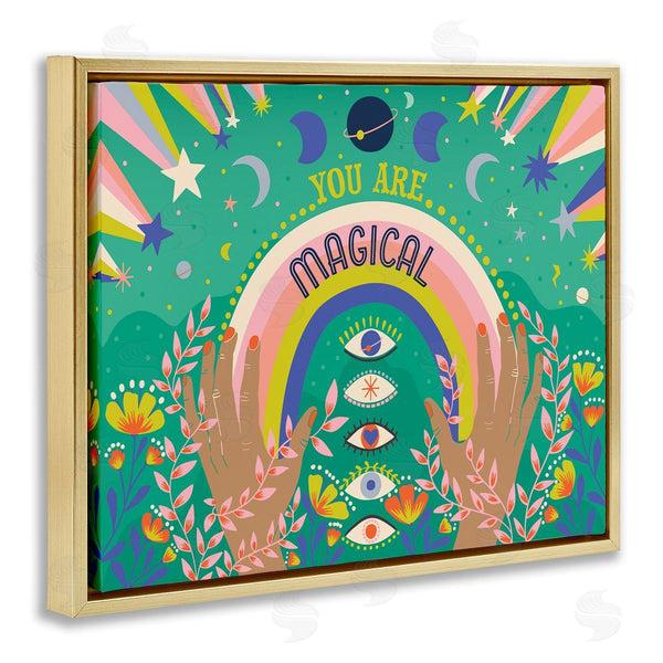 Stupell Industries Caroline Alfreds | You Are Magical Phrase Rainbow Under Constellations