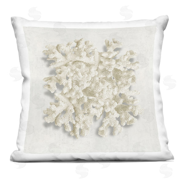 stupell industries Caroline Kelly | Aquatic Neutral Coral Printed Throw Pillow