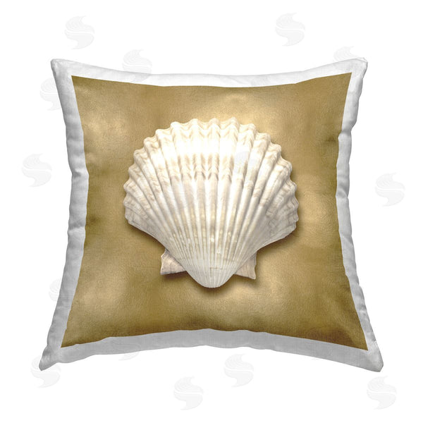 stupell industries Caroline Kelly | Clam Shell on Glam Printed Throw Pillow