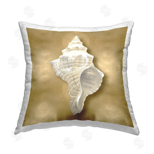 stupell industries Caroline Kelly | Conch Shell on Glam Printed Throw Pillow