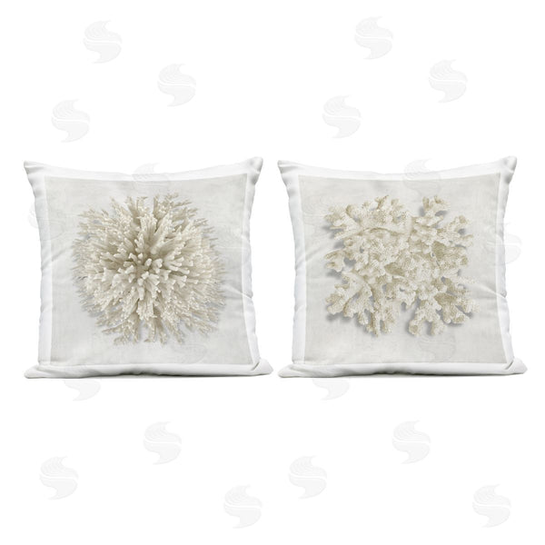Stupell Industries Caroline Kelly | Distinct Natural Coral Printed Throw Pillow Set