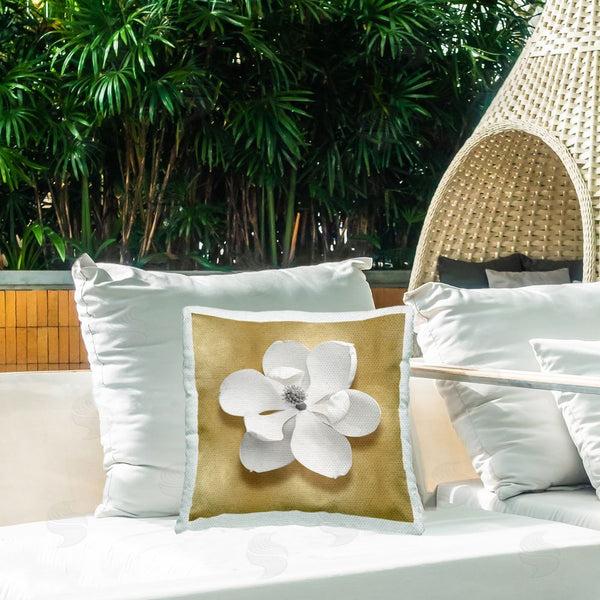 Stupell Industries Caroline Kelly | Glam & White Flower Printed Throw Pillow