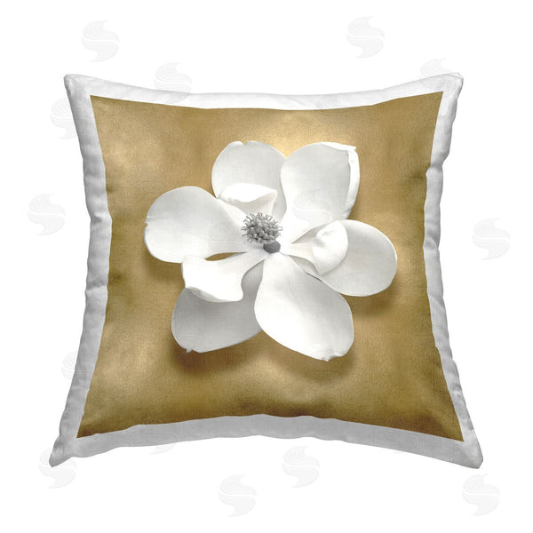 stupell industries Caroline Kelly | Glam & White Flower Printed Throw Pillow