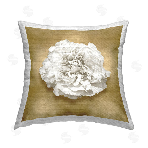 Stupell Industries Caroline Kelly | Glam & White Peony Printed Throw Pillow