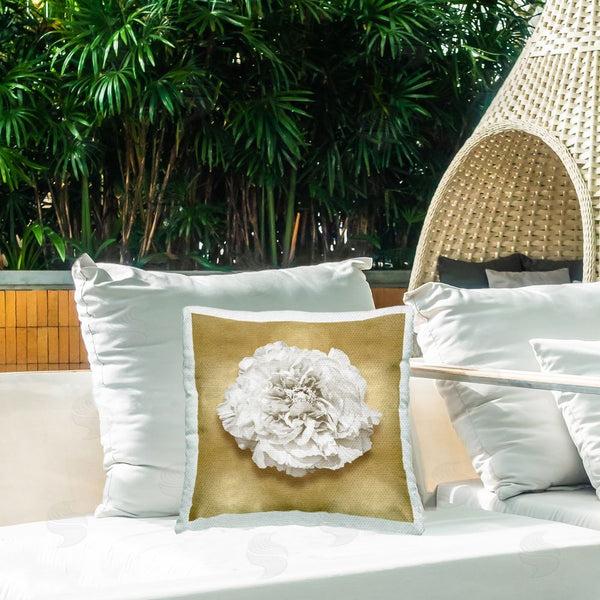 Stupell Industries Caroline Kelly | Glam & White Peony Printed Throw Pillow