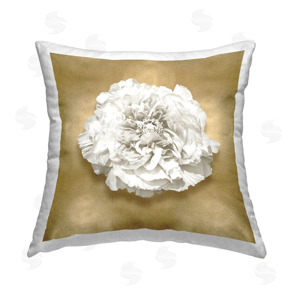 stupell industries Caroline Kelly | Glam & White Peony Printed Throw Pillow