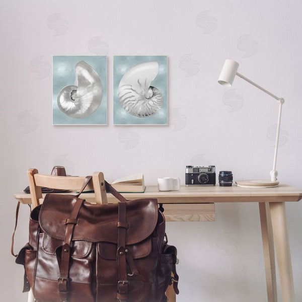 Stupell Industries Caroline Kelly | Minimal Nautilus Shell Silver Glam Wall Art