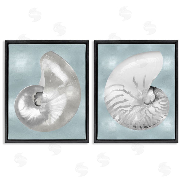 Stupell Industries Caroline Kelly | Minimal Nautilus Shell Silver Glam Wall Art