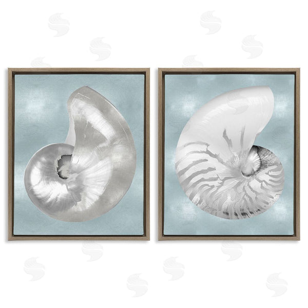 Stupell Industries Caroline Kelly | Minimal Nautilus Shell Silver Glam Wall Art
