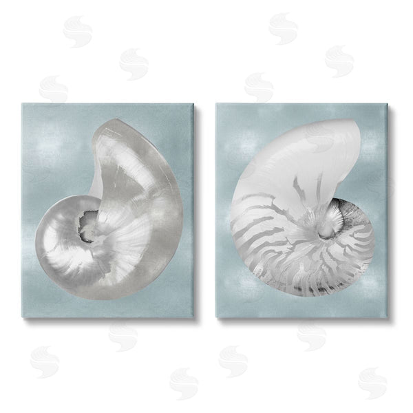 stupell industries Caroline Kelly | Minimal Nautilus Shell Silver Glam Wall Art