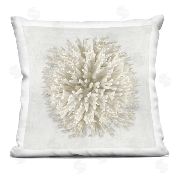 stupell industries Caroline Kelly | Natural Round Coral Printed Throw Pillow