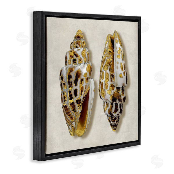 Stupell Industries Caroline Kelly | Speckled Conch Seashell Neutral Tone Sea Life Wall Art
