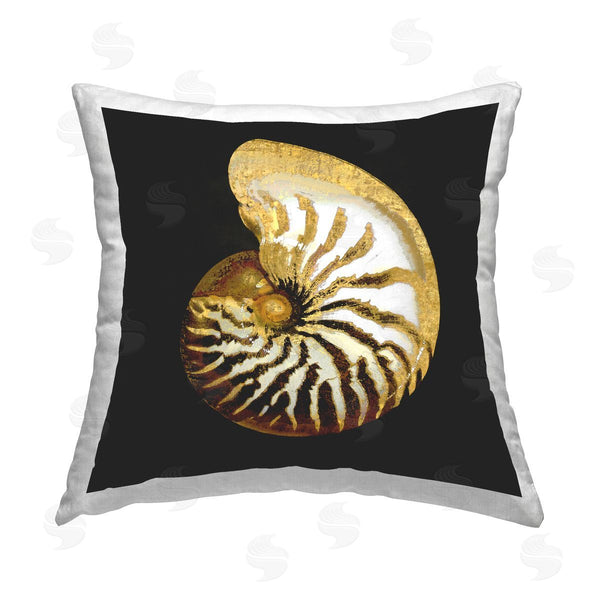 stupell industries Caroline Kelly | Spiral Patterned Shell Printed Throw Pillow