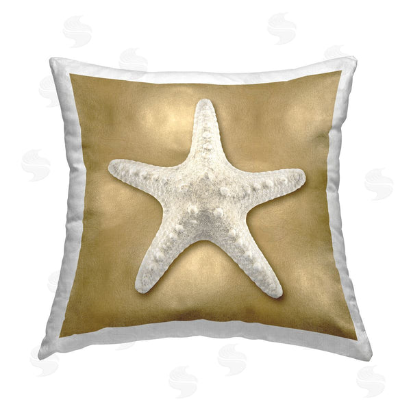 stupell industries Caroline Kelly | Starfish on Glam Printed Throw Pillow