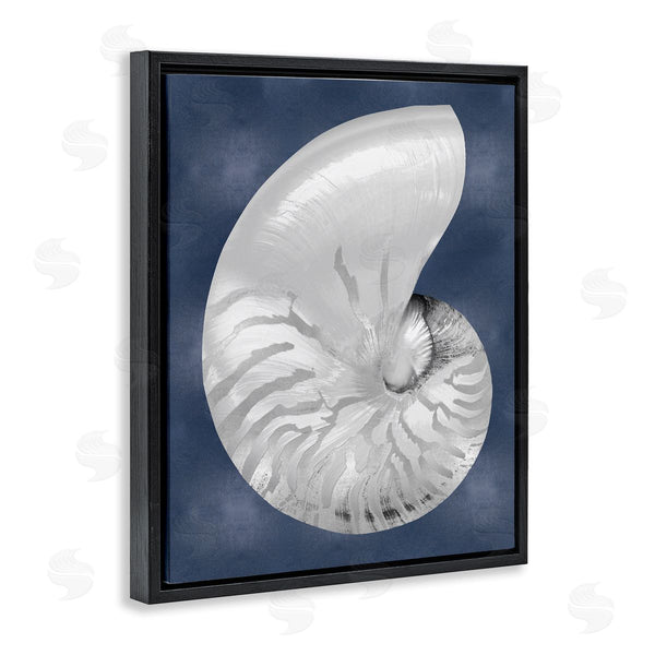 Stupell Industries Caroline Kelly | Striped Nautilus On Blue