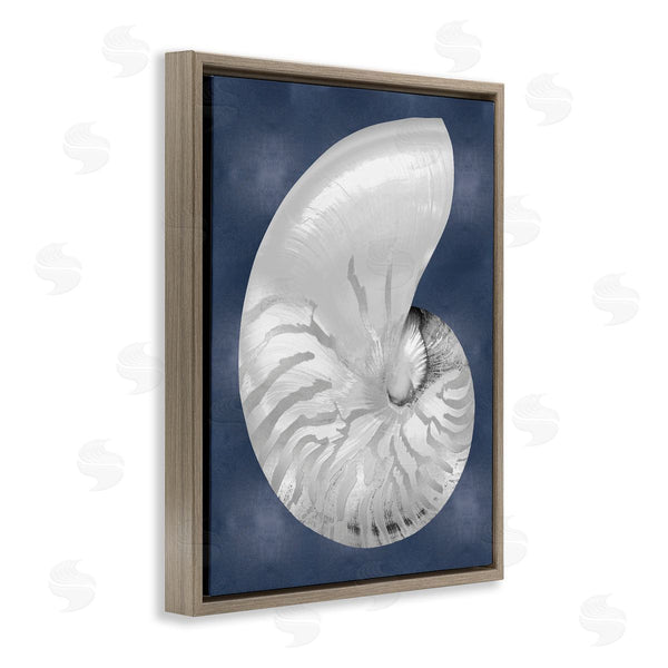 Stupell Industries Caroline Kelly | Striped Nautilus On Blue