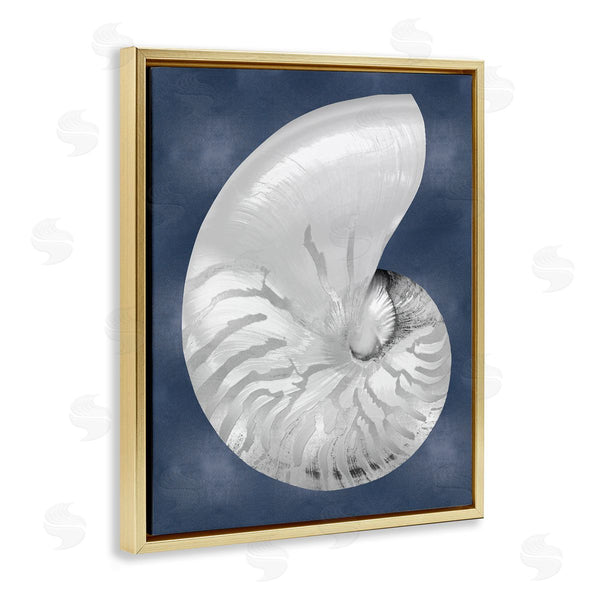 Stupell Industries Caroline Kelly | Striped Nautilus On Blue