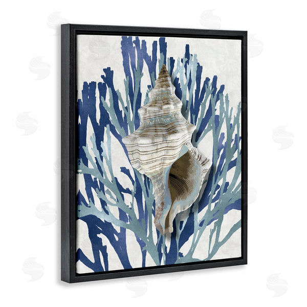 Stupell Industries Caroline Kelly | Tower Shell Coral Blue Beach