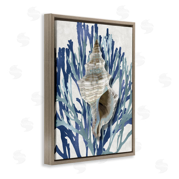 Stupell Industries Caroline Kelly | Tower Shell Coral Blue Beach