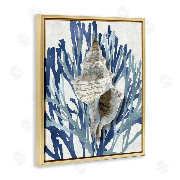 Stupell Industries Caroline Kelly | Tower Shell Coral Blue Beach