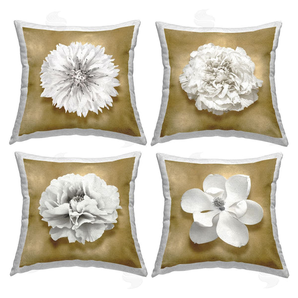Stupell Industries Caroline Kelly | White & Glam Blooms Printed Throw Pillow Set