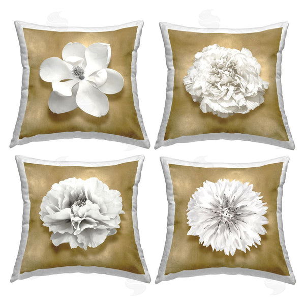 stupell industries Caroline Kelly | White & Glam Blooms Printed Throw Pillow Set