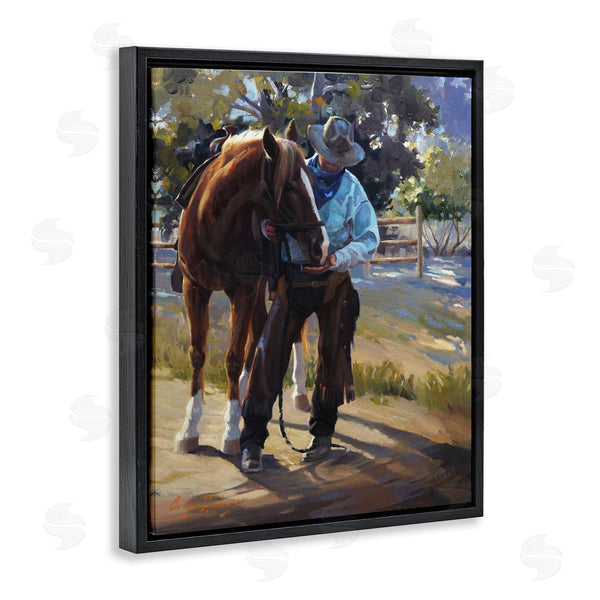 Stupell Industries Carolyne Hawley | Cowboy & Horse At Ranch