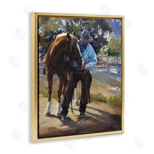 Stupell Industries Carolyne Hawley | Cowboy & Horse At Ranch