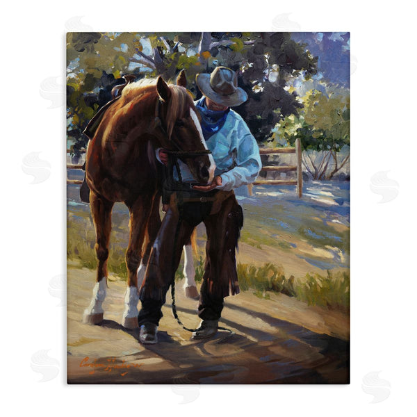 stupell industries Carolyne Hawley | Cowboy & Horse at Ranch