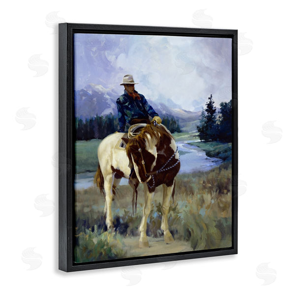 Stupell Industries Carolyne Hawley | Cowboy & Horse In Valley