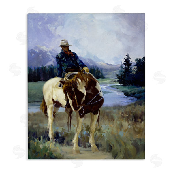 stupell industries Carolyne Hawley | Cowboy & Horse in Valley