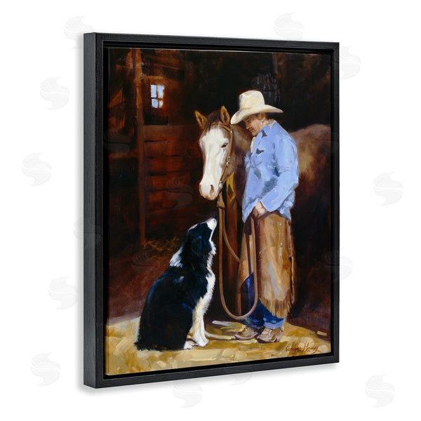 Stupell Industries Carolyne Hawley | Cowboy With Horse & Dog