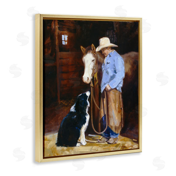 Stupell Industries Carolyne Hawley | Cowboy With Horse & Dog
